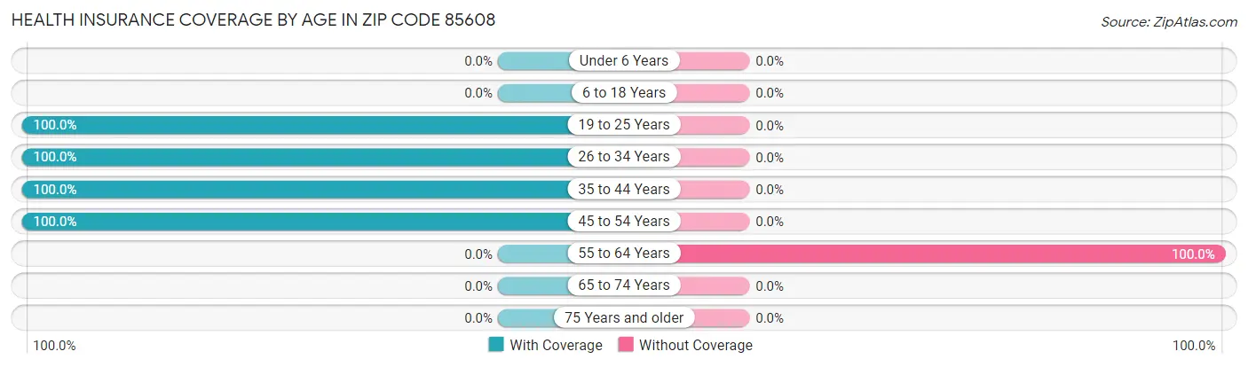 Health Insurance Coverage by Age in Zip Code 85608