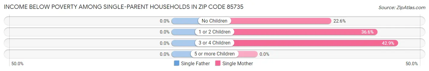 Income Below Poverty Among Single-Parent Households in Zip Code 85735