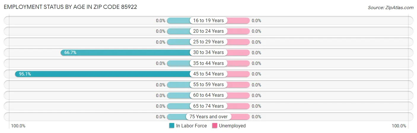 Employment Status by Age in Zip Code 85922