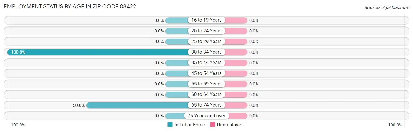 Employment Status by Age in Zip Code 88422