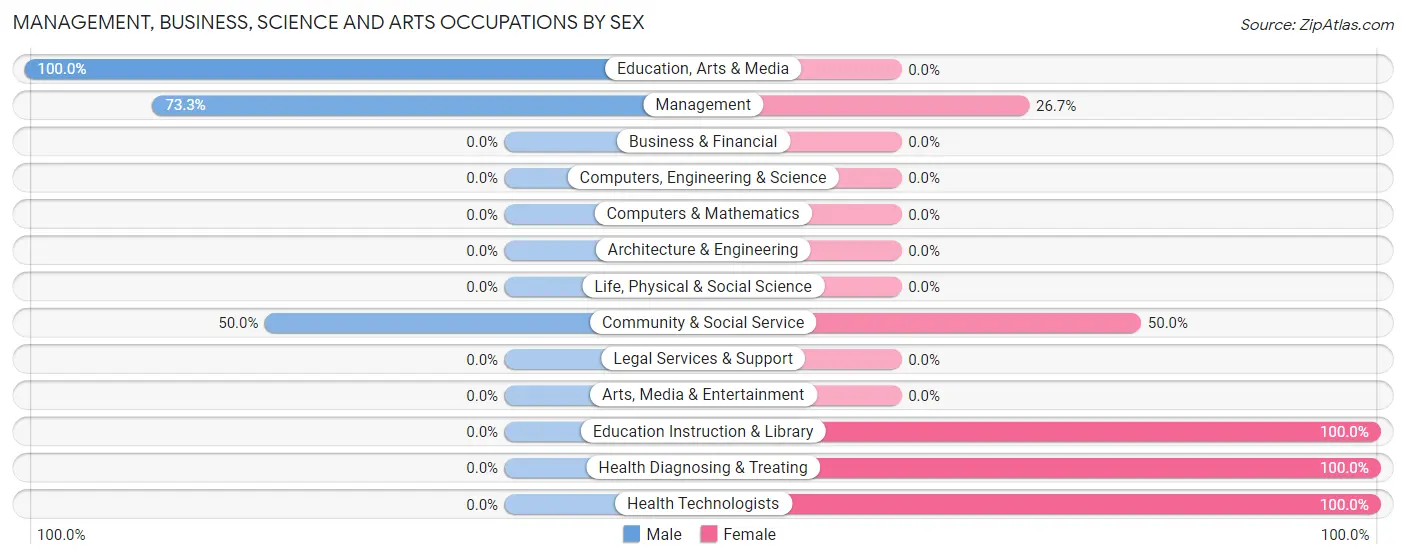 Management, Business, Science and Arts Occupations by Sex in Zip Code 88434