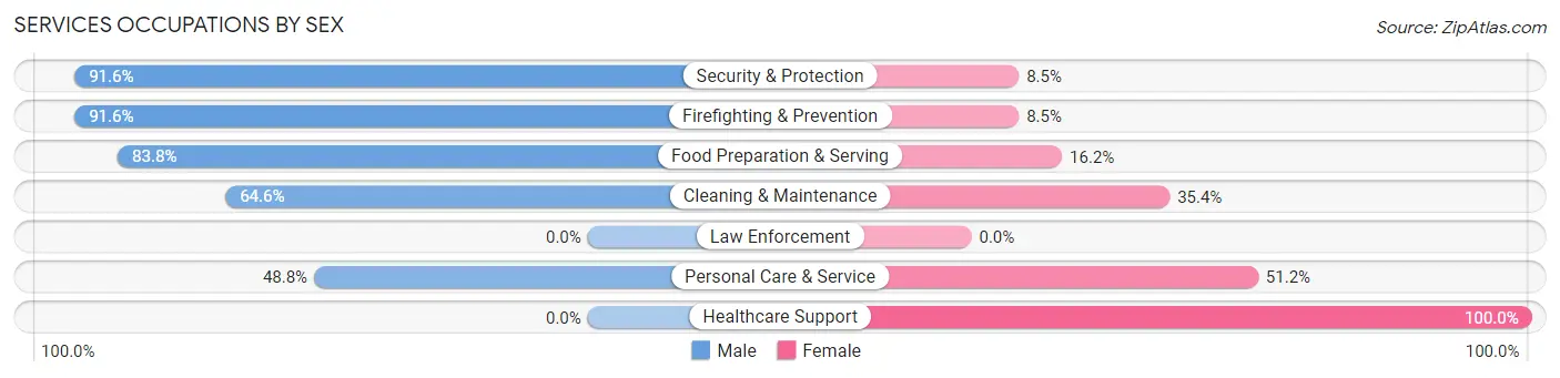 Services Occupations by Sex in Zip Code 89060
