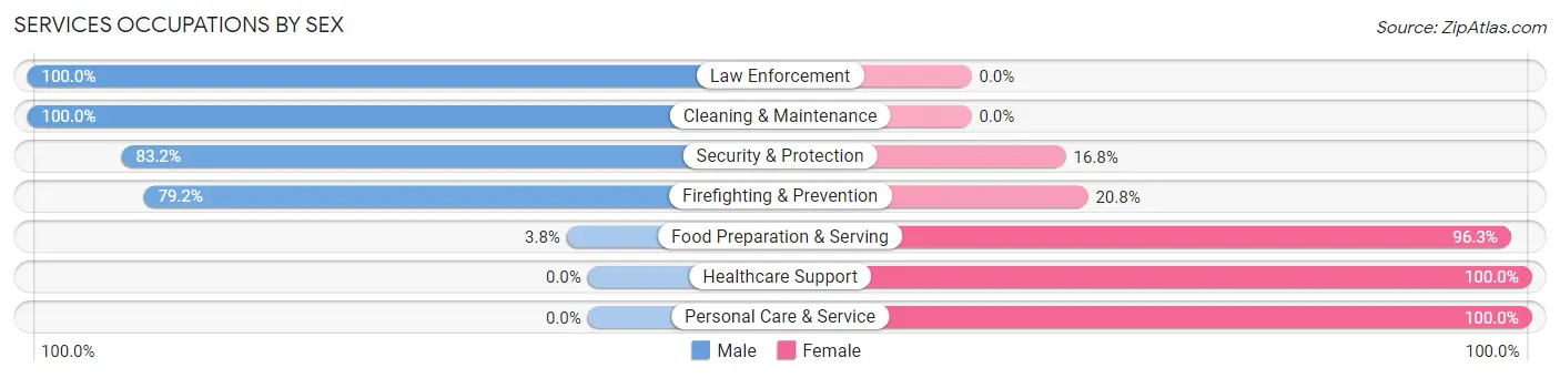 Services Occupations by Sex in Zip Code 89061