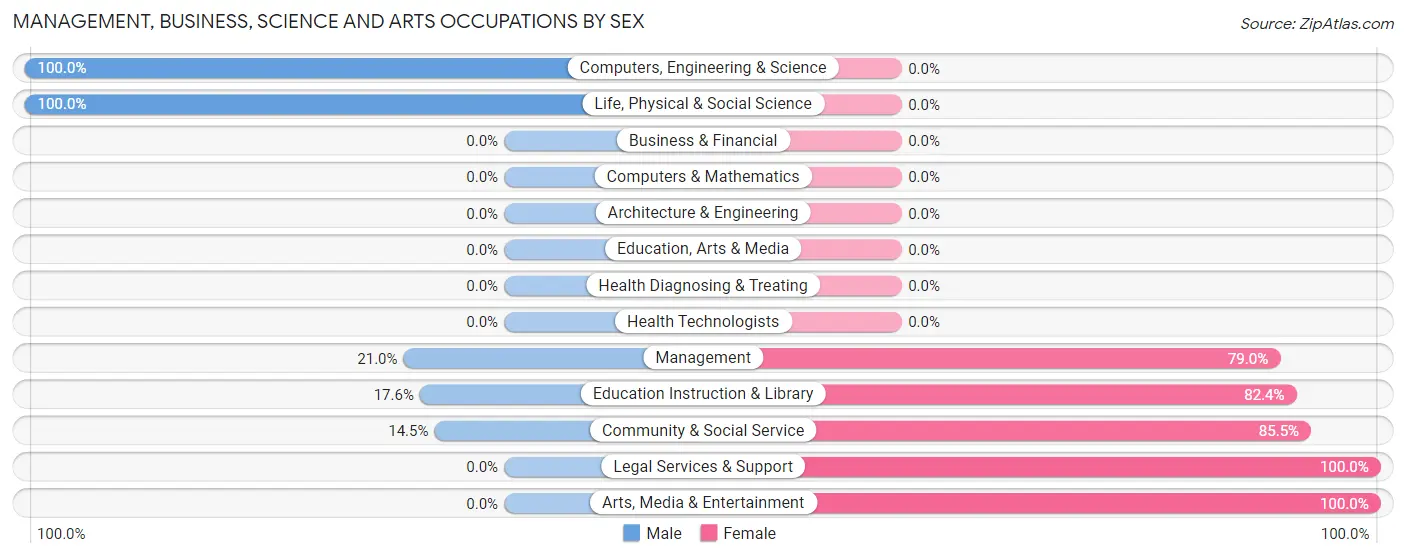 Management, Business, Science and Arts Occupations by Sex in Zip Code 89883