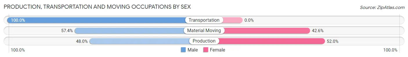 Production, Transportation and Moving Occupations by Sex in Zip Code 91935