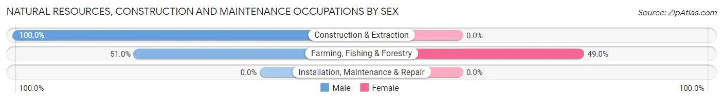 Natural Resources, Construction and Maintenance Occupations by Sex in Zip Code 92257