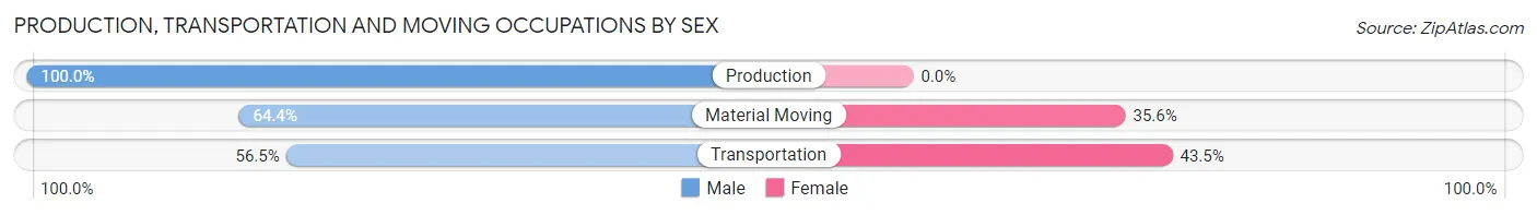 Production, Transportation and Moving Occupations by Sex in Zip Code 93023