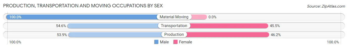 Production, Transportation and Moving Occupations by Sex in Zip Code 93066
