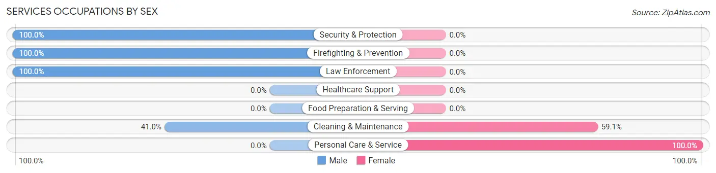 Services Occupations by Sex in Zip Code 94028