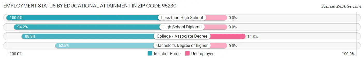 Employment Status by Educational Attainment in Zip Code 95230