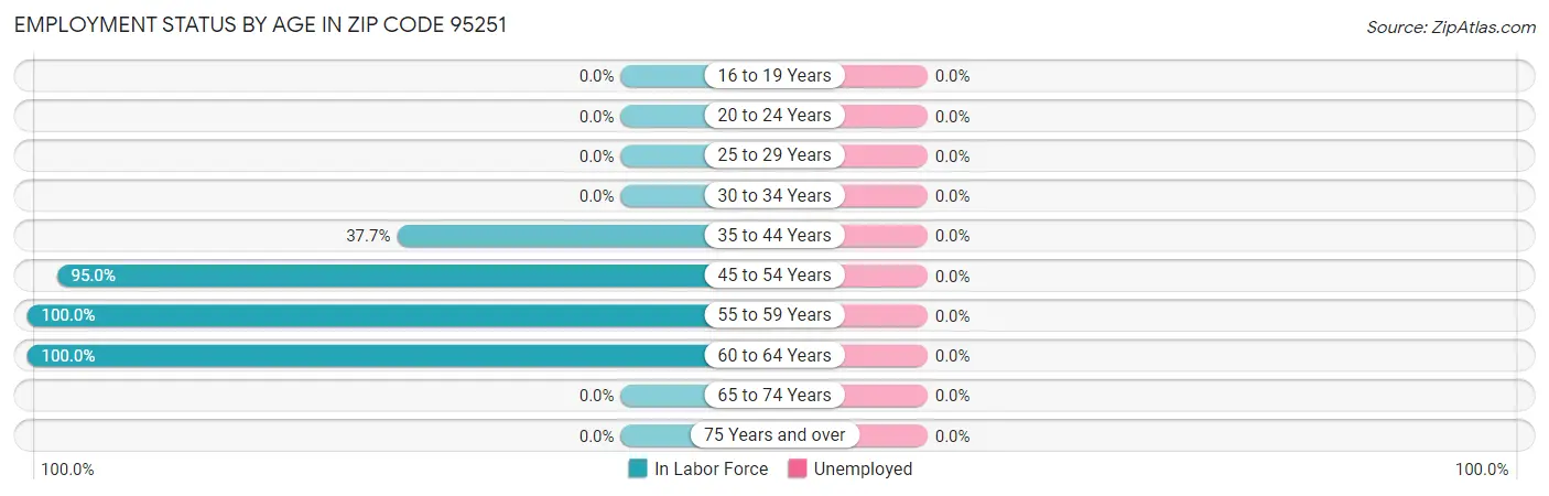 Employment Status by Age in Zip Code 95251