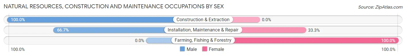 Natural Resources, Construction and Maintenance Occupations by Sex in Zip Code 95410
