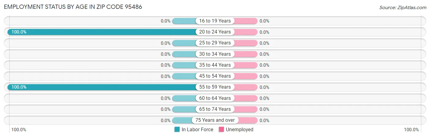Employment Status by Age in Zip Code 95486