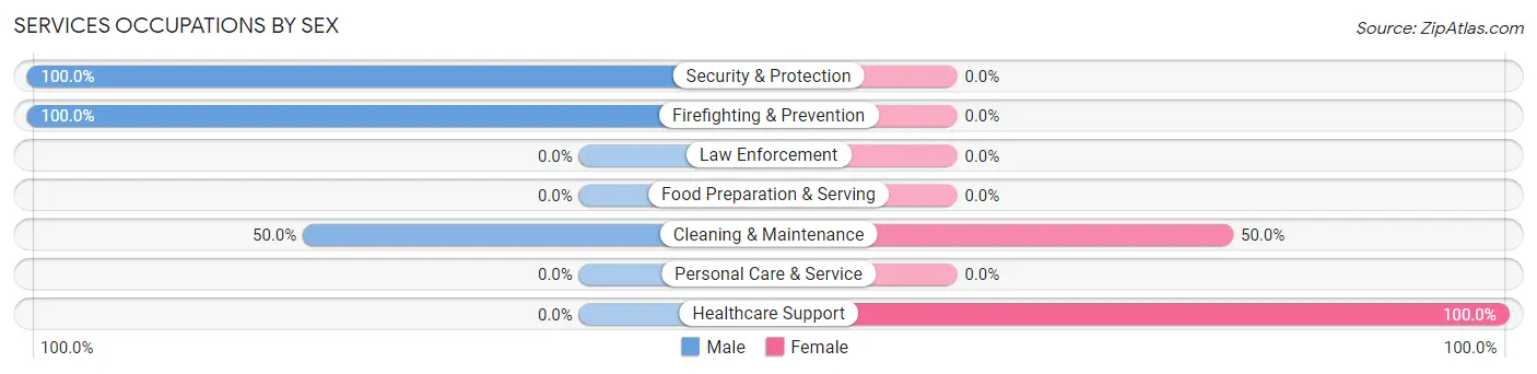 Services Occupations by Sex in Zip Code 95526