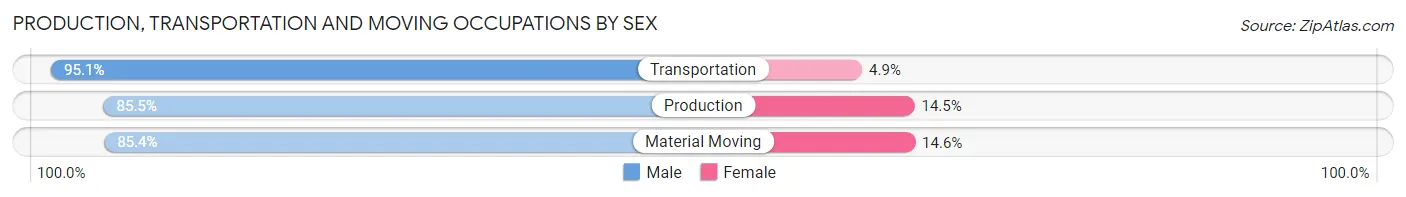 Production, Transportation and Moving Occupations by Sex in Zip Code 95632