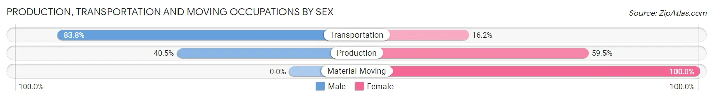 Production, Transportation and Moving Occupations by Sex in Zip Code 95811