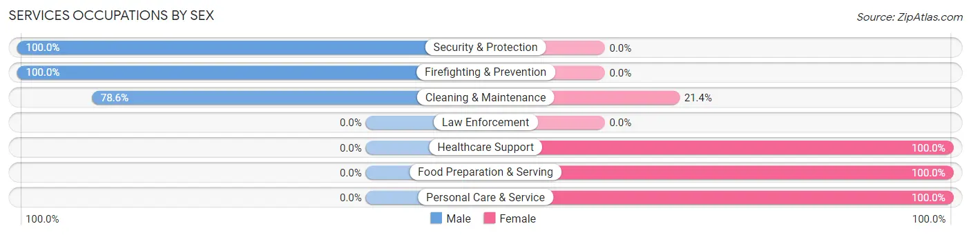Services Occupations by Sex in Zip Code 95943