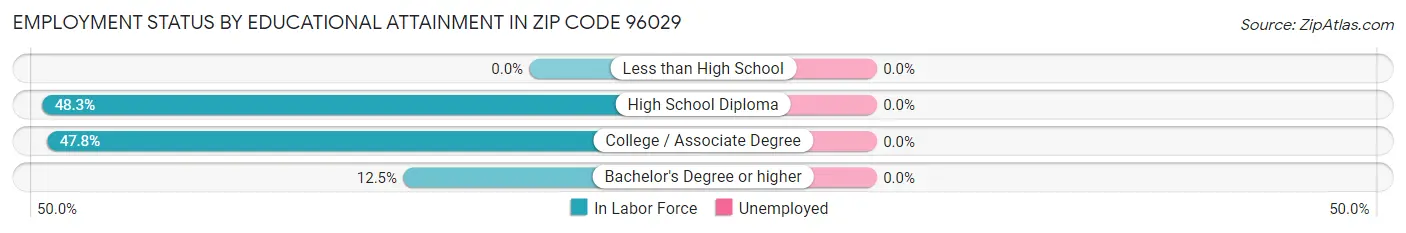 Employment Status by Educational Attainment in Zip Code 96029