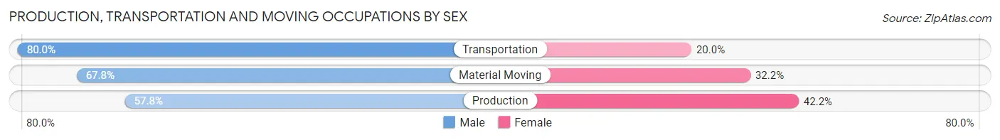 Production, Transportation and Moving Occupations by Sex in Zip Code 96732