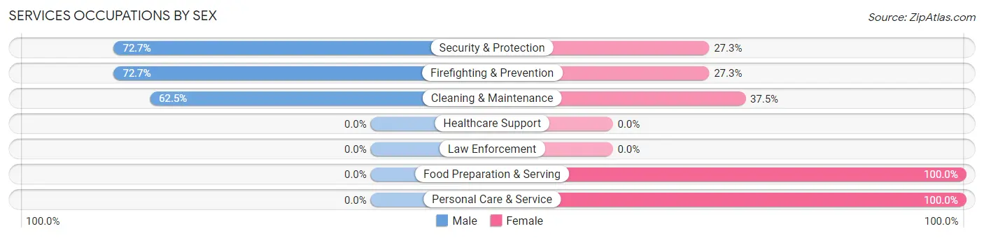 Services Occupations by Sex in Zip Code 96770