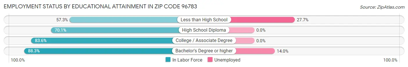 Employment Status by Educational Attainment in Zip Code 96783