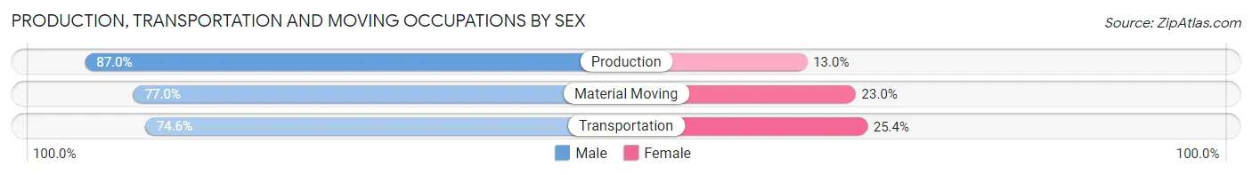 Production, Transportation and Moving Occupations by Sex in Zip Code 96792