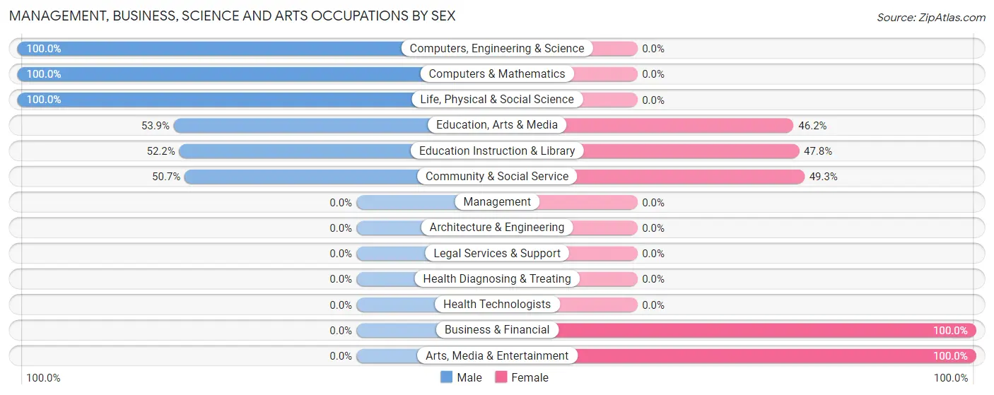 Management, Business, Science and Arts Occupations by Sex in Zip Code 96848