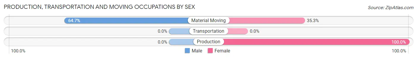 Production, Transportation and Moving Occupations by Sex in Zip Code 96848