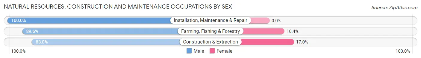 Natural Resources, Construction and Maintenance Occupations by Sex in Zip Code 97017