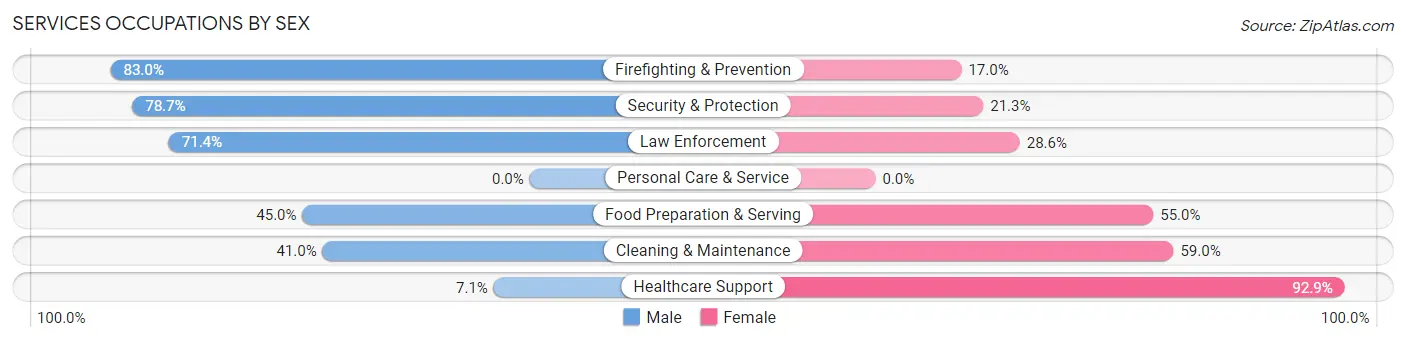 Services Occupations by Sex in Zip Code 97127