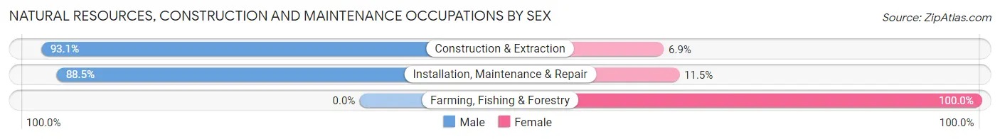 Natural Resources, Construction and Maintenance Occupations by Sex in Zip Code 97212