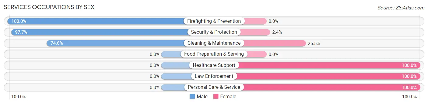 Services Occupations by Sex in Zip Code 97813
