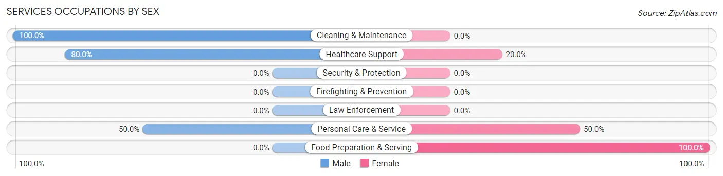 Services Occupations by Sex in Zip Code 97906