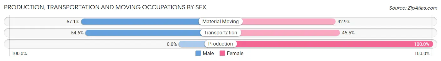 Production, Transportation and Moving Occupations by Sex in Zip Code 99251