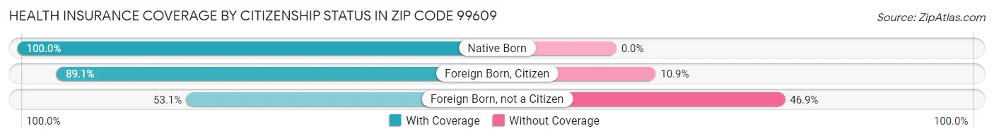 Health Insurance Coverage by Citizenship Status in Zip Code 99609