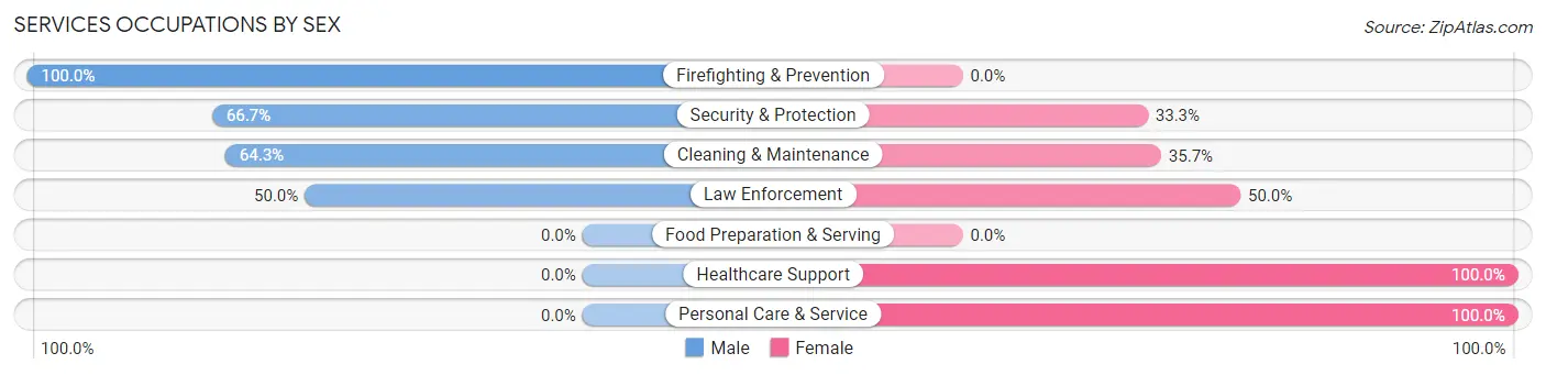 Services Occupations by Sex in Zip Code 99641