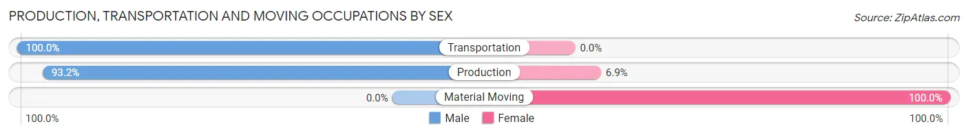 Production, Transportation and Moving Occupations by Sex in Zip Code 99672