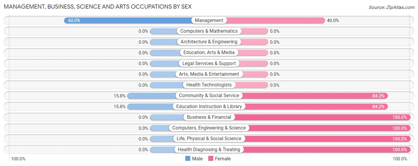 Management, Business, Science and Arts Occupations by Sex in Zip Code 99746