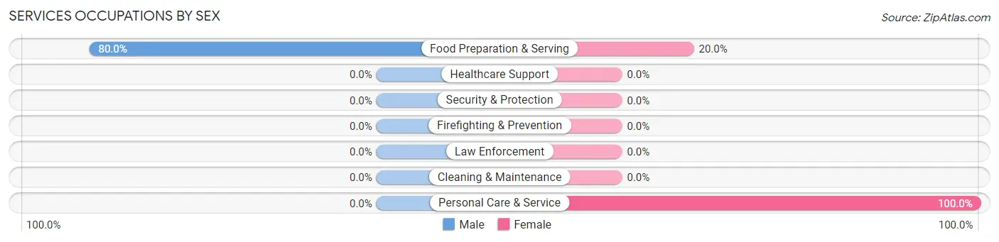 Services Occupations by Sex in Zip Code 99746