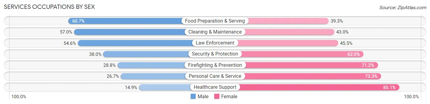 Services Occupations by Sex in Zip Code 99762