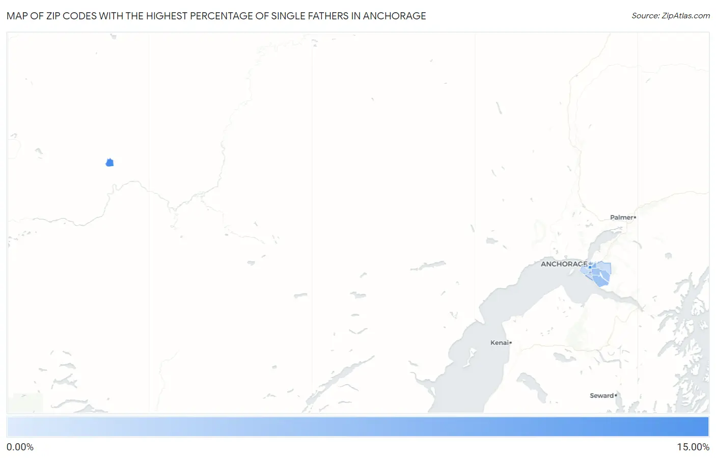 Zip Codes with the Highest Percentage of Single Fathers in Anchorage Map
