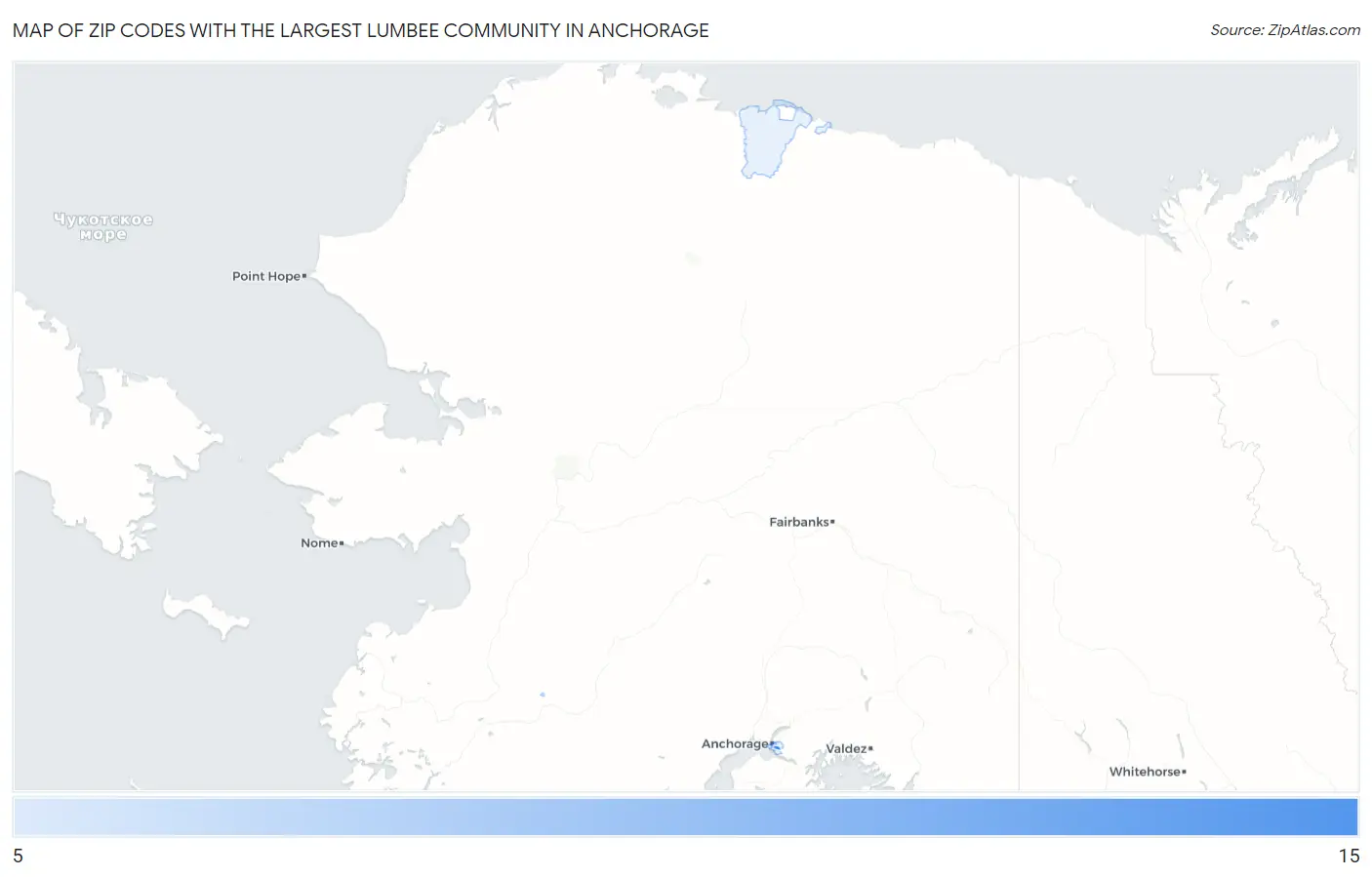 Zip Codes with the Largest Lumbee Community in Anchorage Map