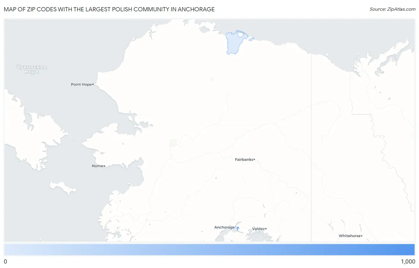 Zip Codes with the Largest Polish Community in Anchorage Map