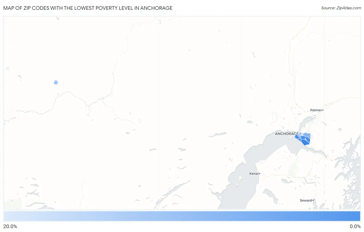 Zip Codes with the Lowest Poverty Level in Anchorage Map