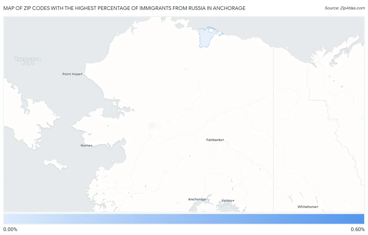 Zip Codes with the Highest Percentage of Immigrants from Russia in Anchorage Map