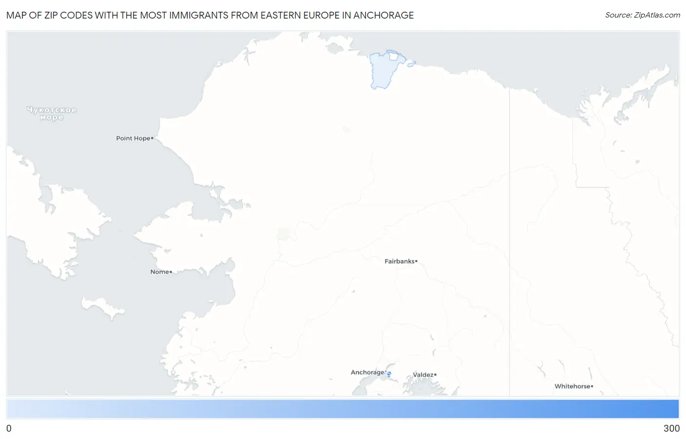 Zip Codes with the Most Immigrants from Eastern Europe in Anchorage Map