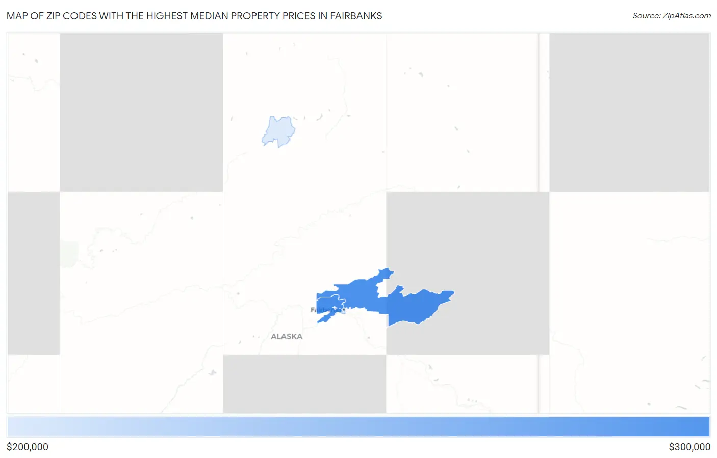 Zip Codes with the Highest Median Property Prices in Fairbanks Map