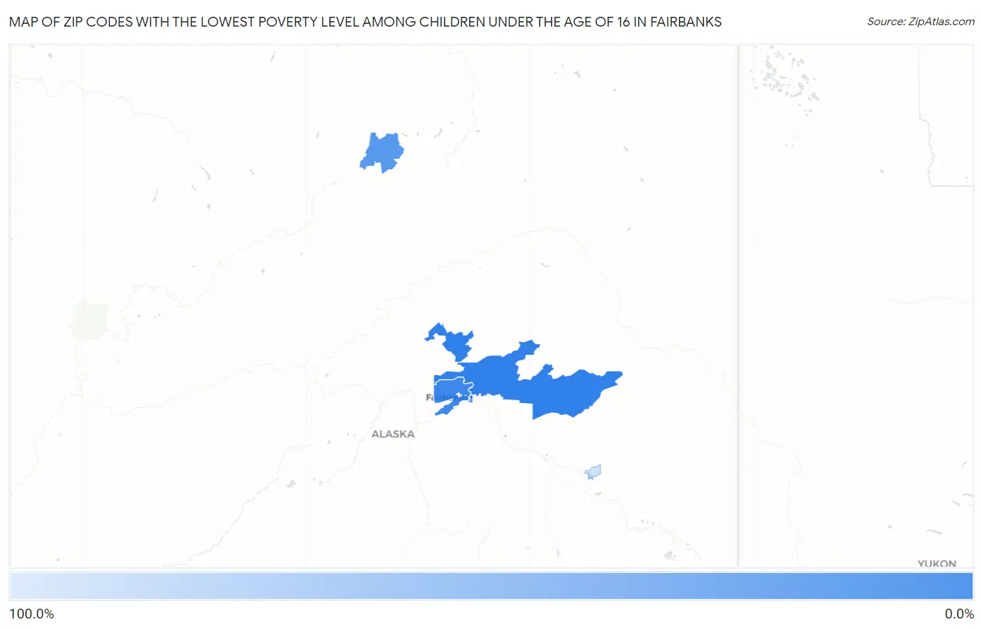 Zip Codes with the Lowest Poverty Level Among Children Under the Age of 16 in Fairbanks Map