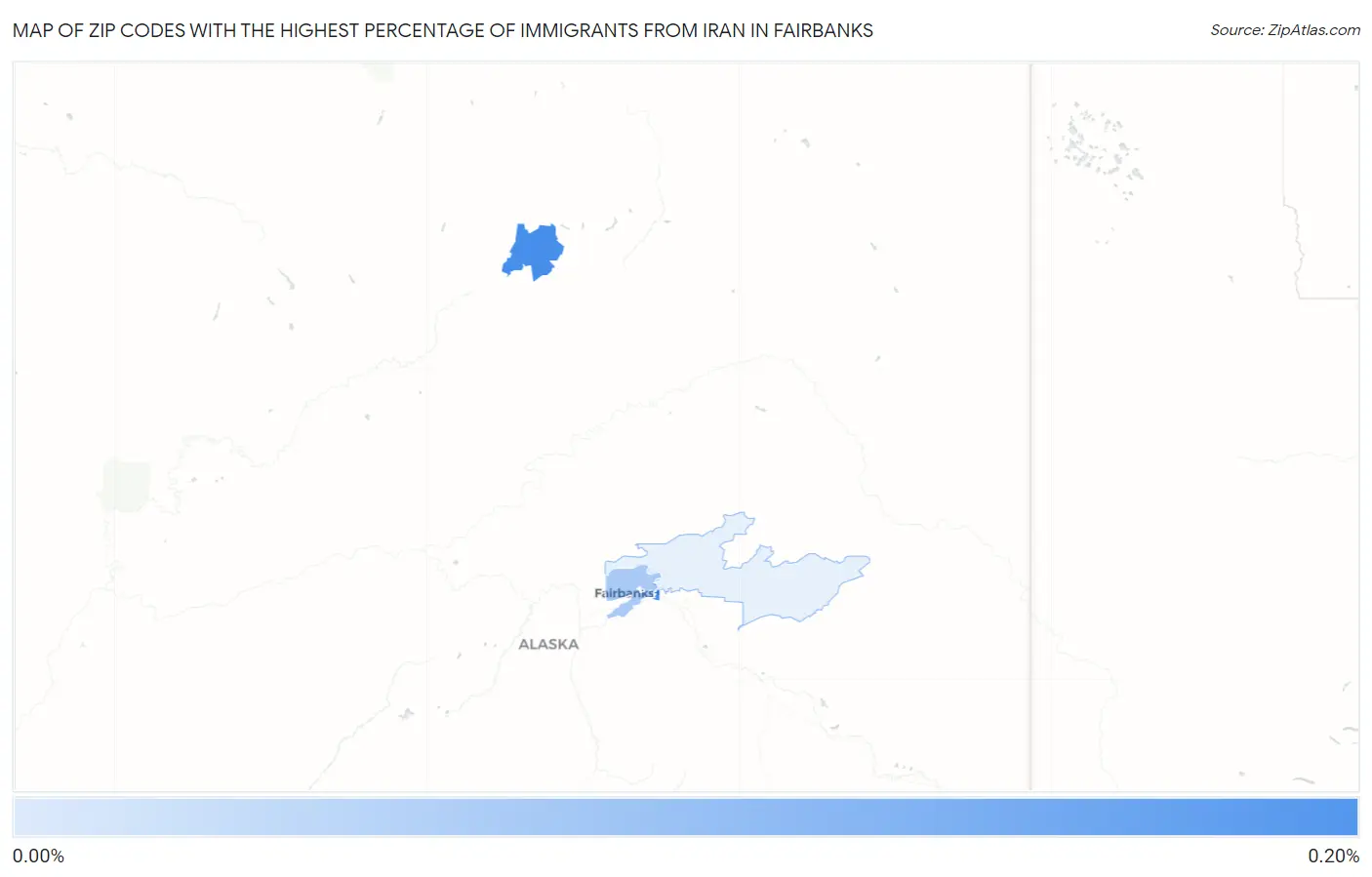 Zip Codes with the Highest Percentage of Immigrants from Iran in Fairbanks Map