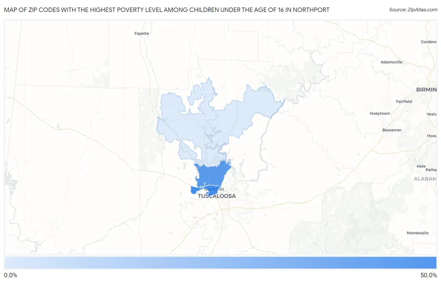 Zip Codes with the Highest Poverty Level Among Children Under the Age of 16 in Northport Map